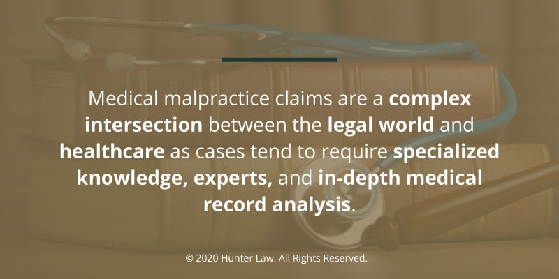Callout 2; Medical malpractice claims are a complex intersection between the legal world and healthcare