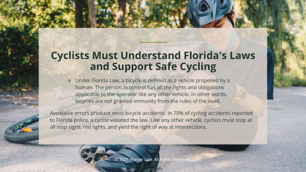 Callout 2- Cyclists Must Understand Florida's Laws and Support Safe Cycling