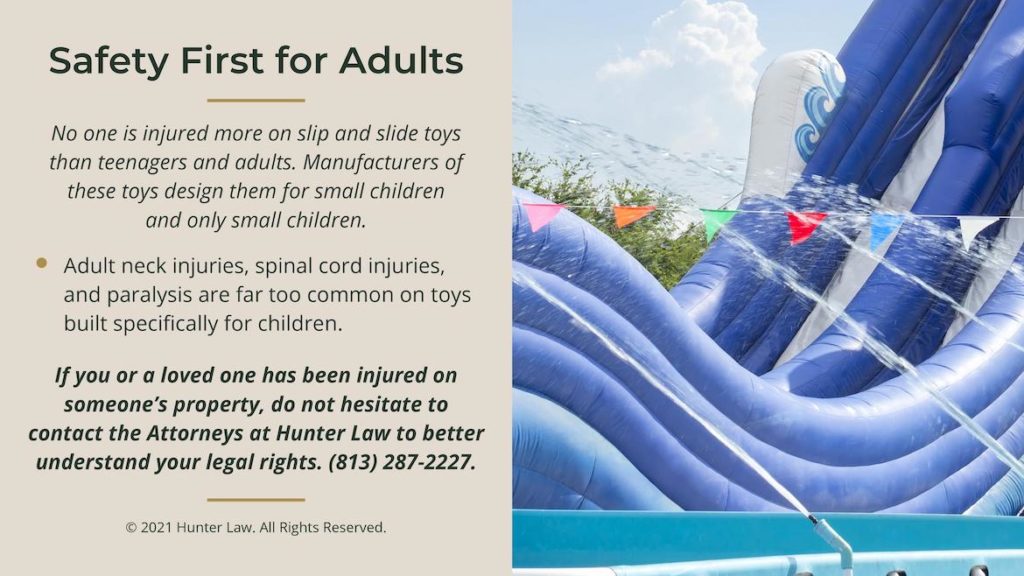 Callout 3- Waterslide with Text: Safety First for Adults