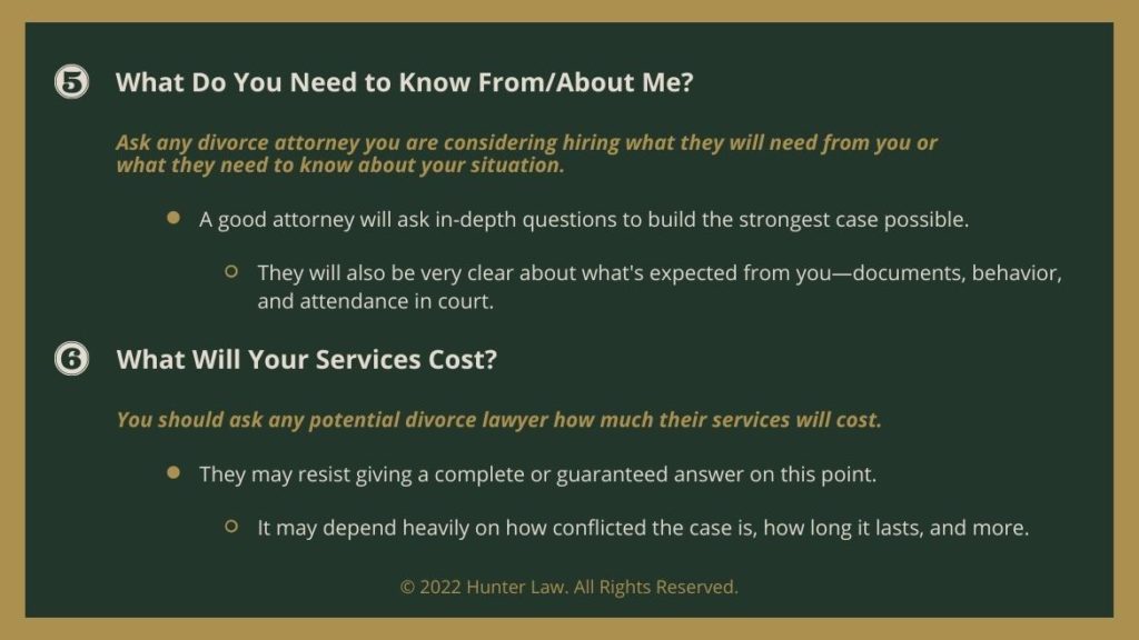 Callout 3: 2 questions- What Do You Need to Know From/About Me?- What Will Your Services Cost?