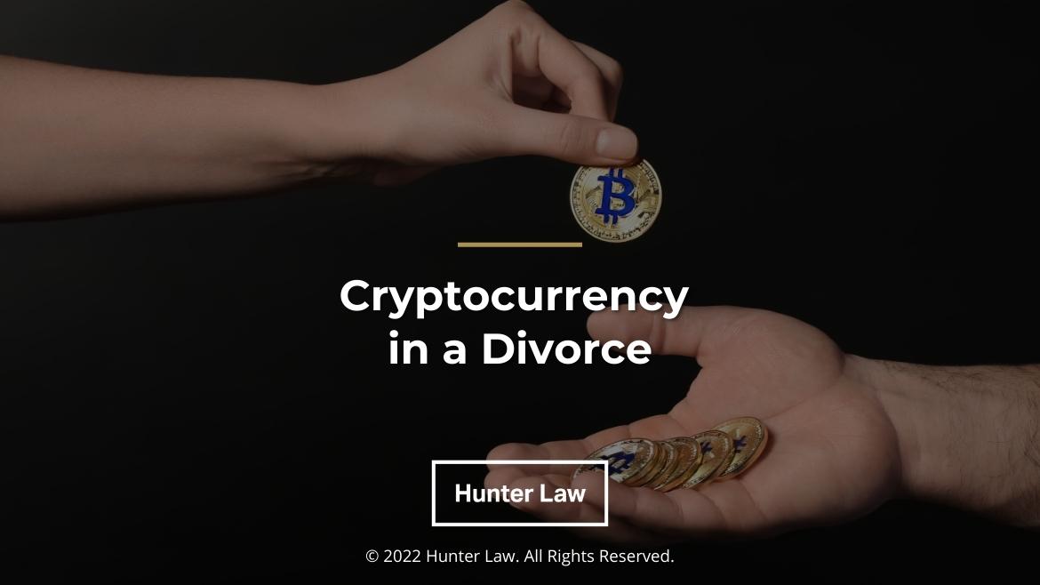 Featured: Female hand dropping bitcoin on man's palm - Cryptocurrency in a Divorce