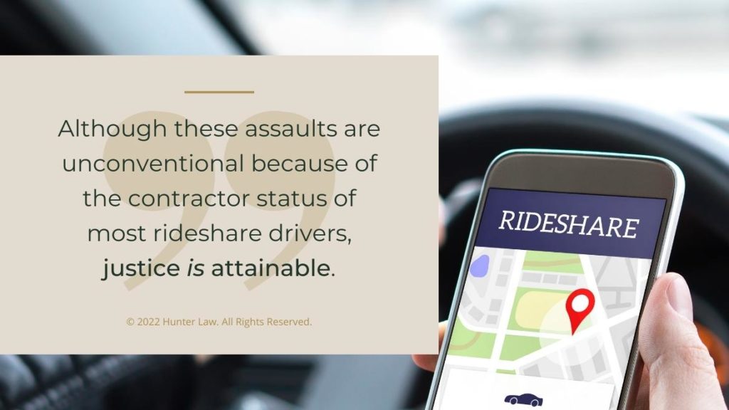 Callout 1: Rideshare driver looking at rideshare app on mobile phone - Rideshare assaults quote from text
