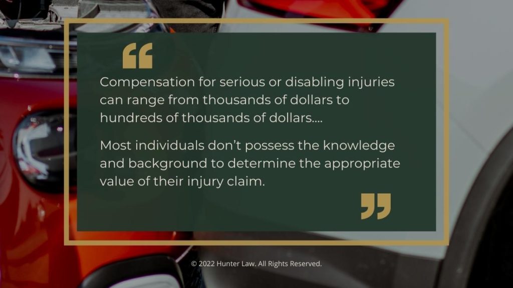 Callout 3: Close-up of two vehicles in accident - 2 Compensation facts from text