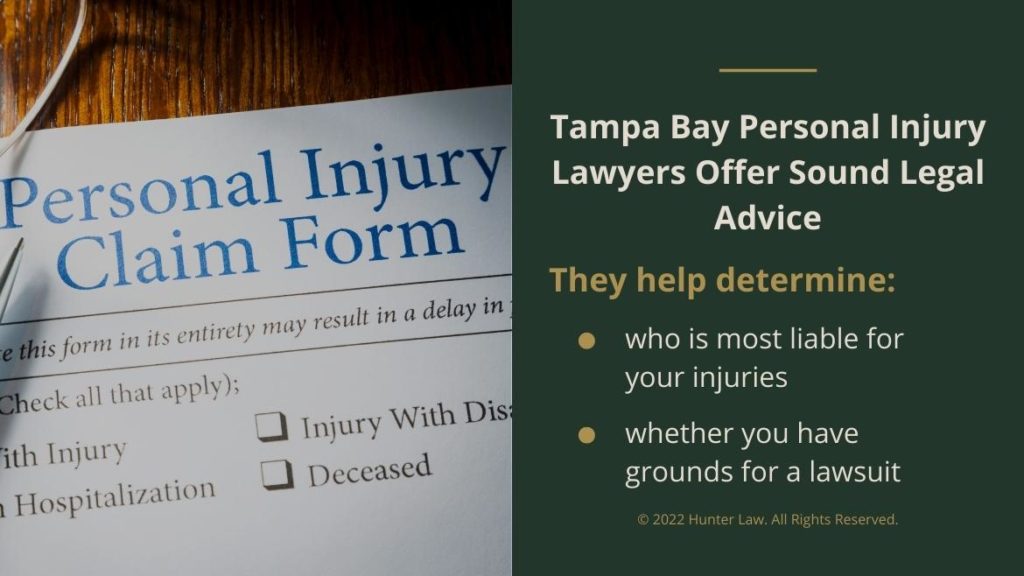Callout 1: Personal Injury claim form- Tampa Bay Personal Injury Lawyers Offer Sound Legal Advice' 2 bullet points listed
