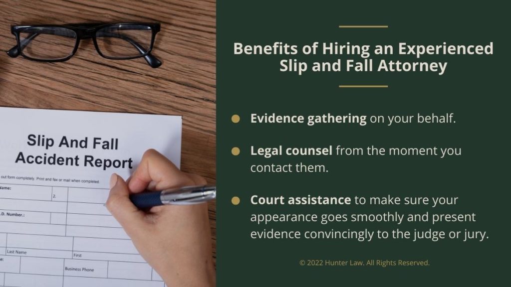 Callout 3: Benefits of Hiring an Experienced Slip and Fall Attorney- 3 bullet points listed
