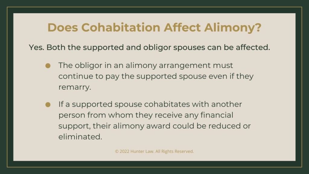 Callout 3: Does cohabitation affect alimony? two facts listed