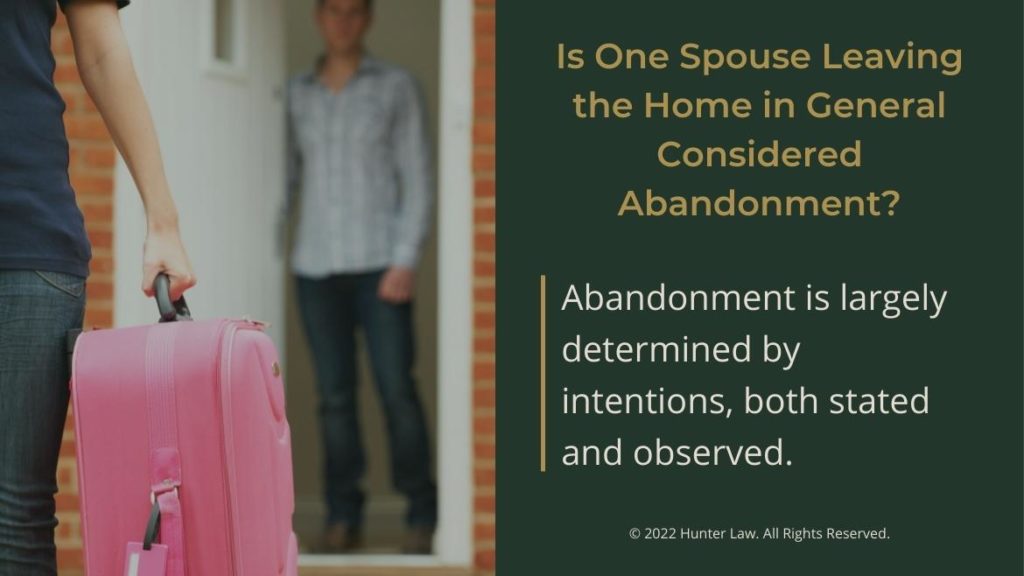 Callout 2: Female with pink suitcase leaving male partner standing at door- Quote from text about spousal abandoment