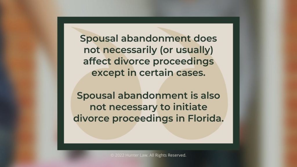 Callout 4: Spousal Abandonment quote from text about divorce proceedings - blurred background