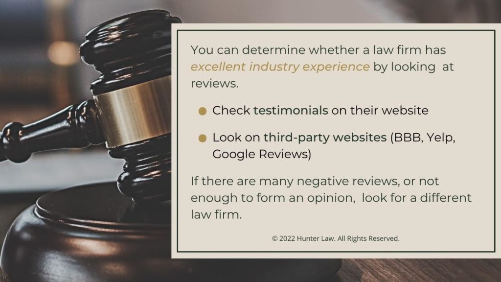 Callout 8: Importance of law firm reviews quote from text