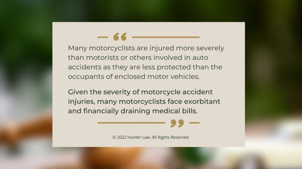 Callout 3: Many motorcyclists face exorbitant medical bills - quote from text