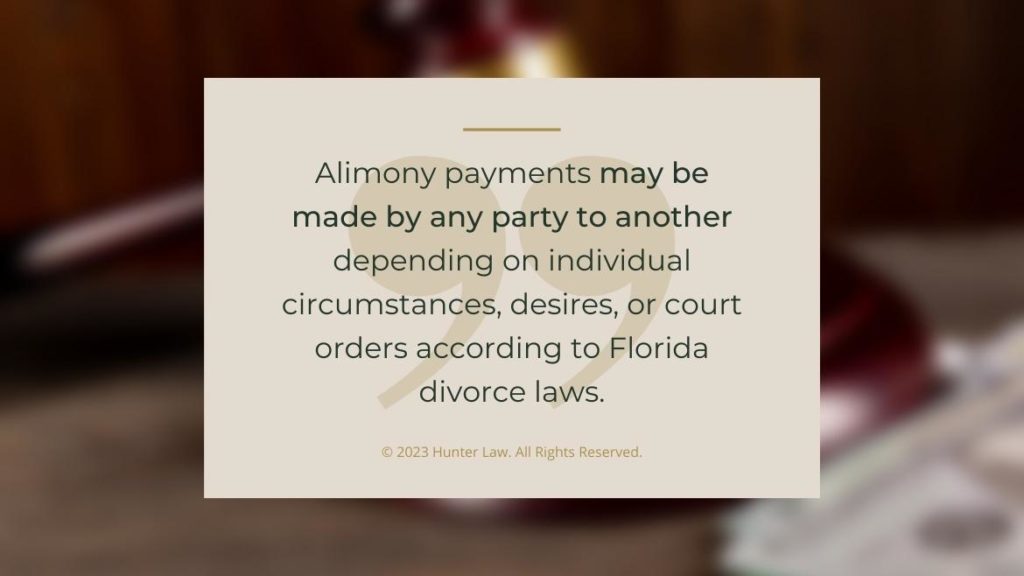 Callout 1: quote from text about alimony payments according to Florida law