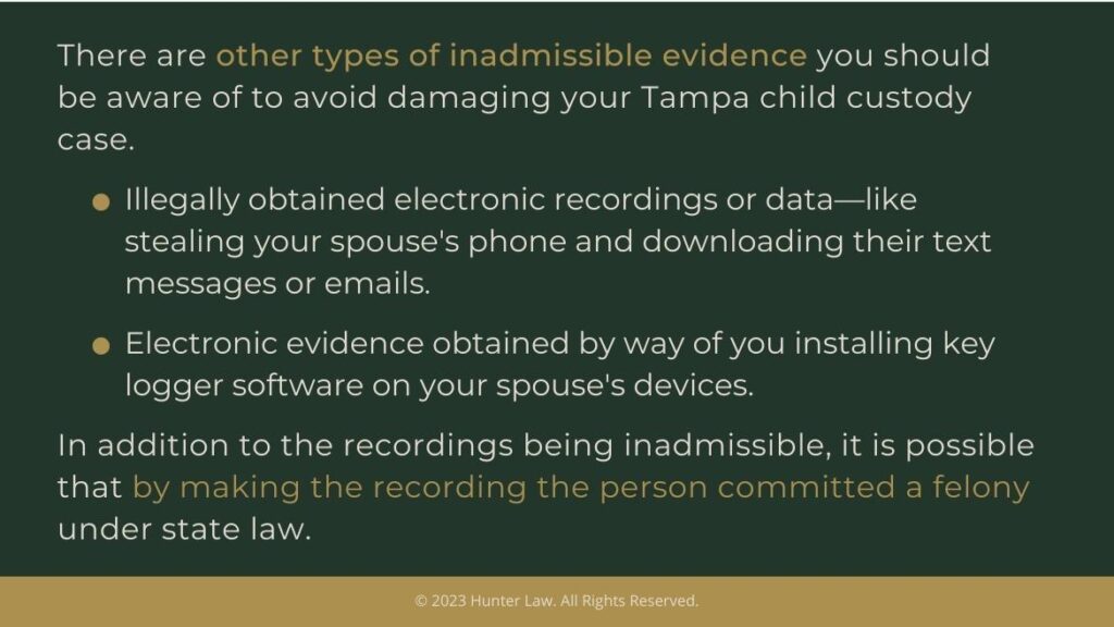 Callout 4: Other types of inadmissible evidence- 3 facts listed