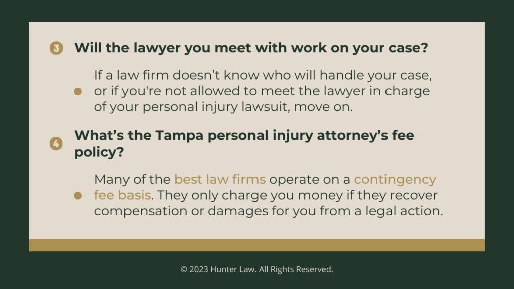 Callout 3: two things to consider before hiring a personal injury lawyer, #3, #4