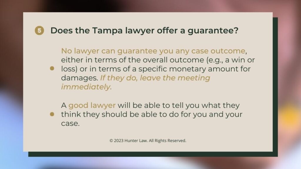 Callout 4: 5th consideration when hiring a personal injury lawyer 