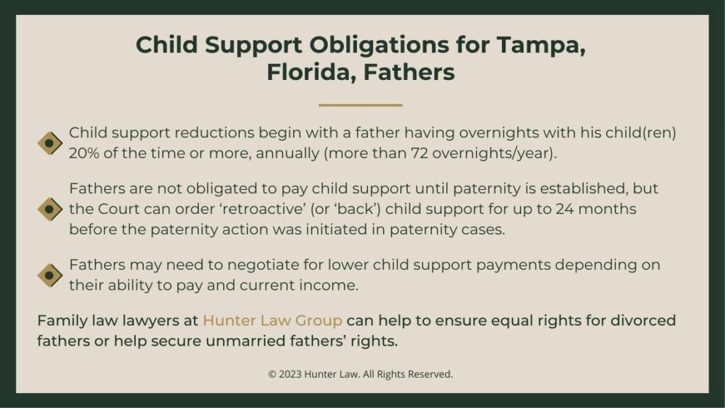 Callout 2: Child Support Obligations for Tampa, Florida Fathers - three facts listed