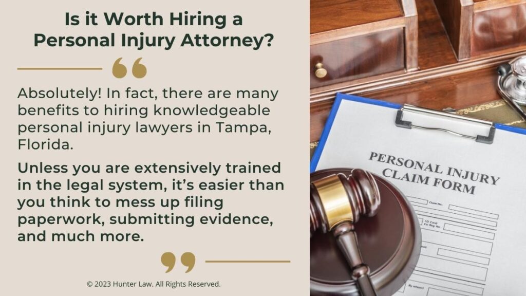 Callout 3: Judges gavel and personal injury claim form - Is it worth hiring a personal injury attorney?