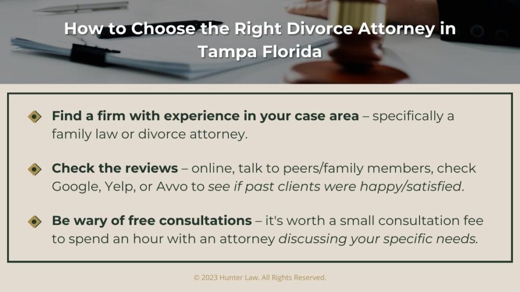 Callout 2: How to choose the right divorce attorney in Tampa Florida- 3 steps