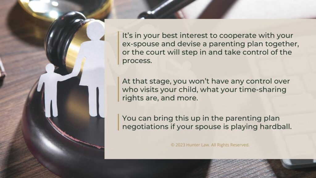 Callout 4: 3 tips listed for cooperation in devising parenting plan together