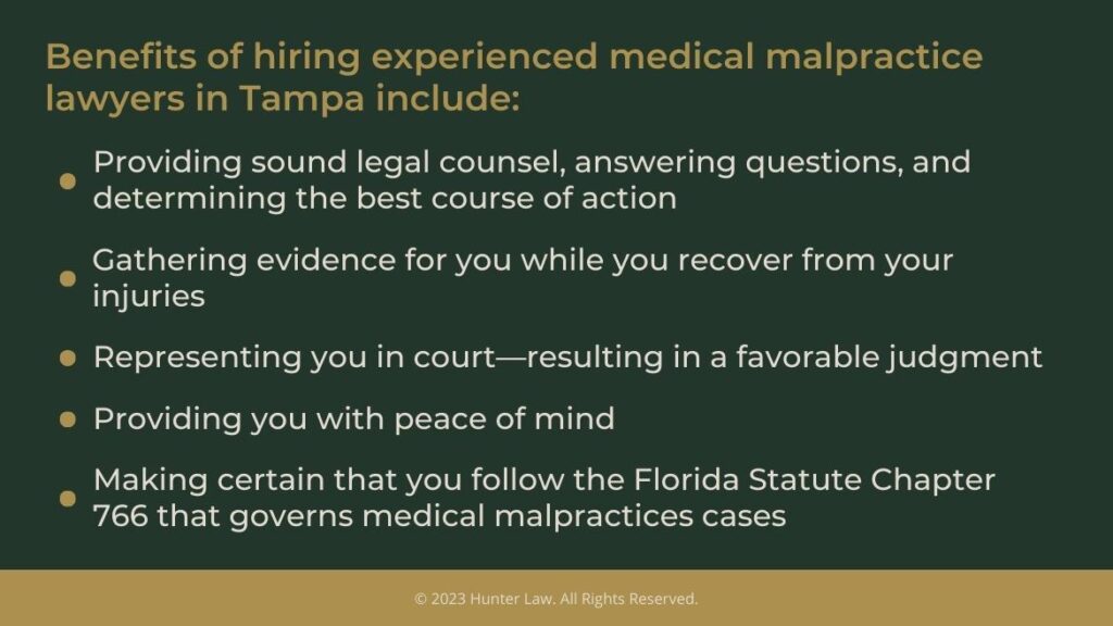 Callout 3: Benefits of hiring experienced Tampa medical malpractice lawyers- 5 benefits listed