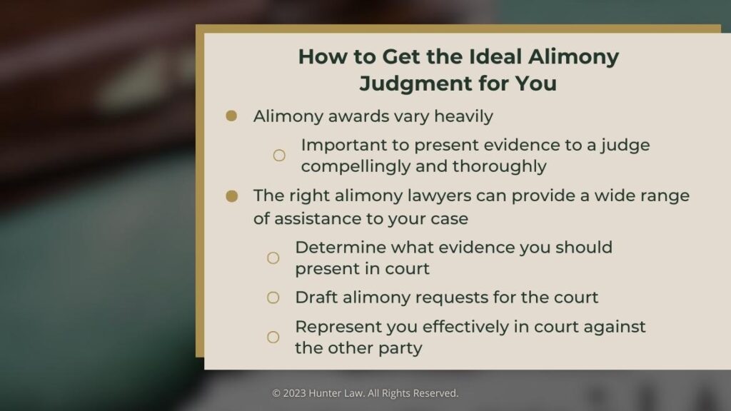 Callout 4: How to get the ideal alimony judgment for you- 6 facts.