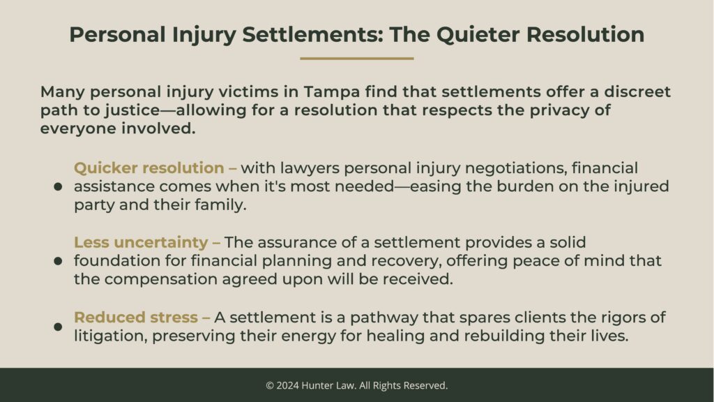 Callout 1: Personal Injury settlements- resolutions respect privacy- 3 benefits