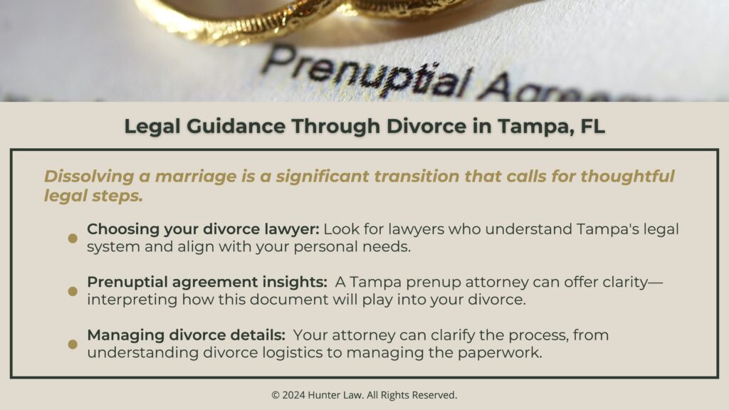 Callout 1: Close-up of prenuptial agreement- legal guidance through divorce in Tampa- 3 considerations