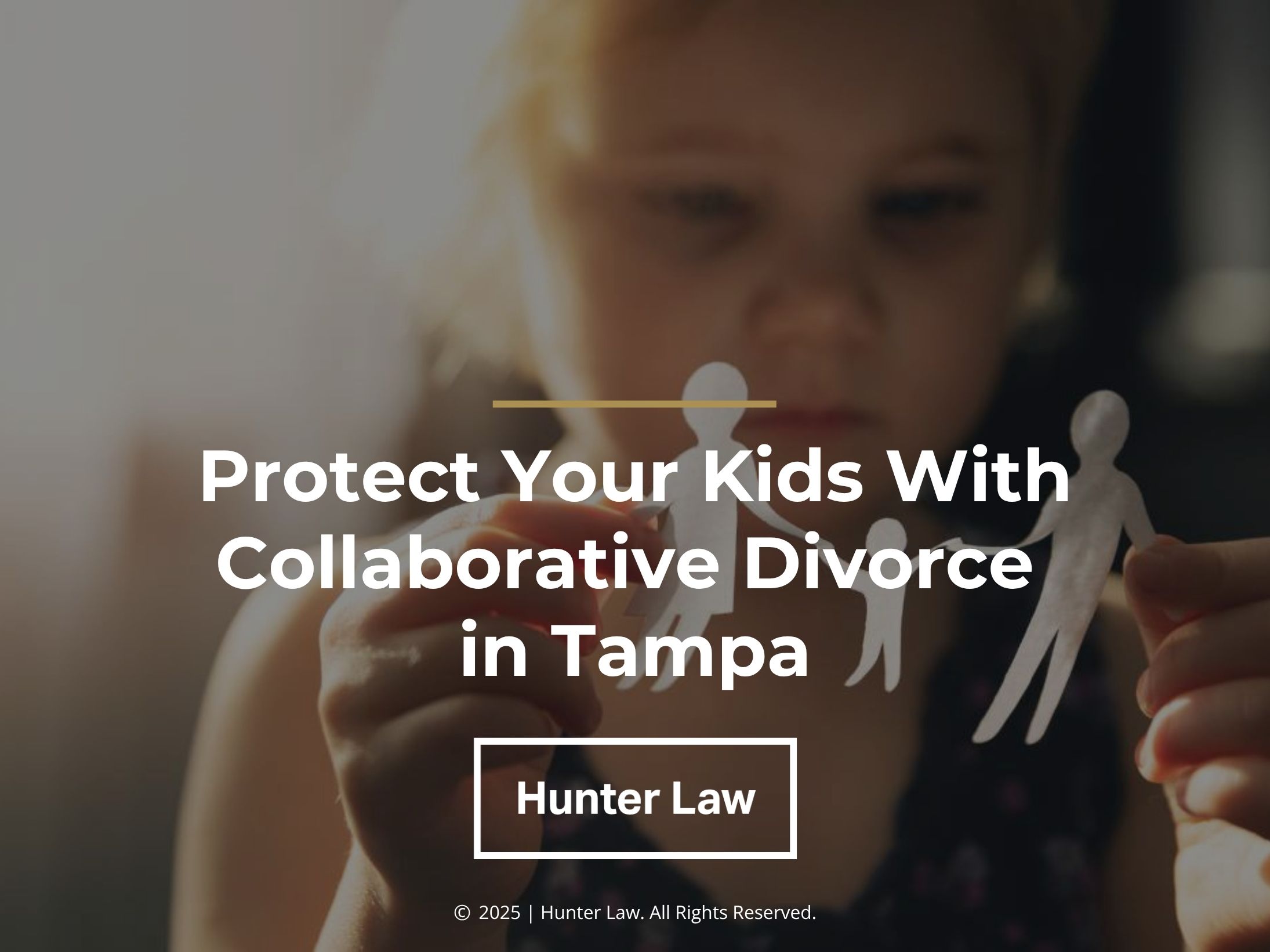 Sad little girl holding paper cutout of family- Protect Your Kids with Collaborative Divorce In Tampa.