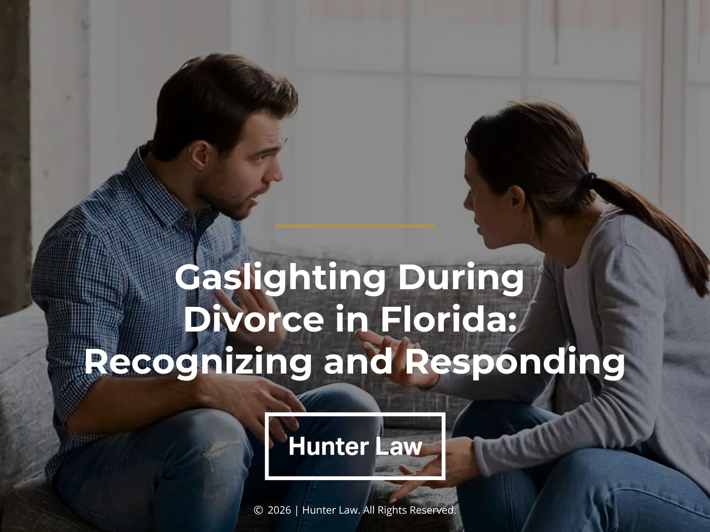 Man and Woman sitting opposite each other arguing. Article title.