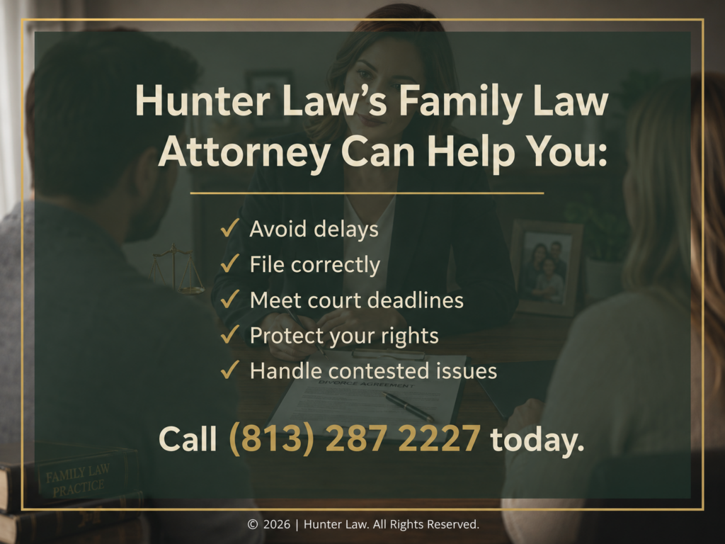 Five ways listed that Hunter Law's Family Law attorneys can help in a divorce.